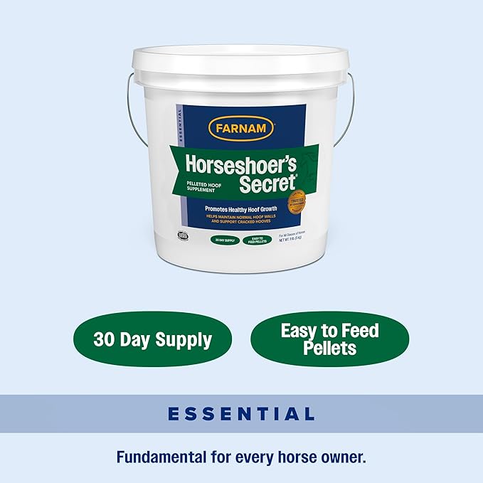 Farnam Horseshoer's Secret Pelleted Hoof Supplement for horses promotes healthy hoof growth, 11lb., 30 day supply-PurrikoPets