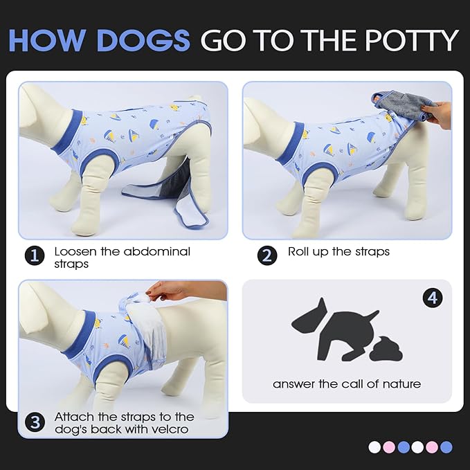 FUAMEY Recovery Suit for Dogs After Surgery,Soft Breathable Dog Bodysuit E-Collar & Cone Alternative Surgical Suit,Male Female Dog Neuter Spay Suits Anti Licking Wounds Onesie Blue Boat XXL-PurrikoPets