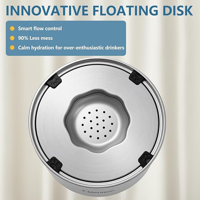 Dog Water Bowl No Spill,5.6L/1.5Gal Large Spill Proof Water Bowl for Dogs,Stainless Steel Slobber Stopper Slow Drinking Dog Bowl Anti Splash Pet Water Dispenser for Messy Drinkers-PurrikoPets