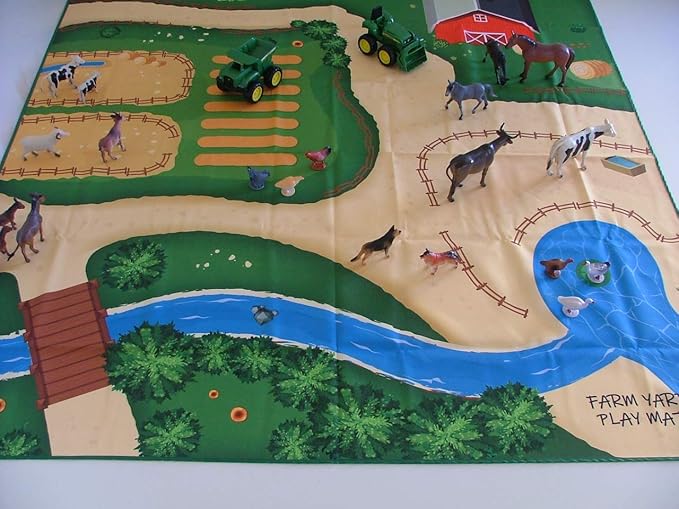 Farm Play Mat for Farm Toys | Foldable Solution |Large Size 57” x 57” | Farm Animals | Tractor Play| Activity Mat | by Play Mat Factory-PurrikoPets
