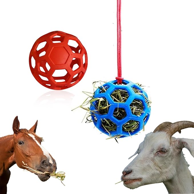 2 Pcs Novelty Hay Ball for Horses to Play with and Relieve Stress, Bright Color Hay Balls for Goats to Avoid Boredom-PurrikoPets