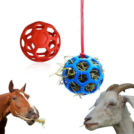 2 Pcs Novelty Hay Ball for Horses to Play with and Relieve Stress, Bright Color Hay Balls for Goats to Avoid Boredom-PurrikoPets