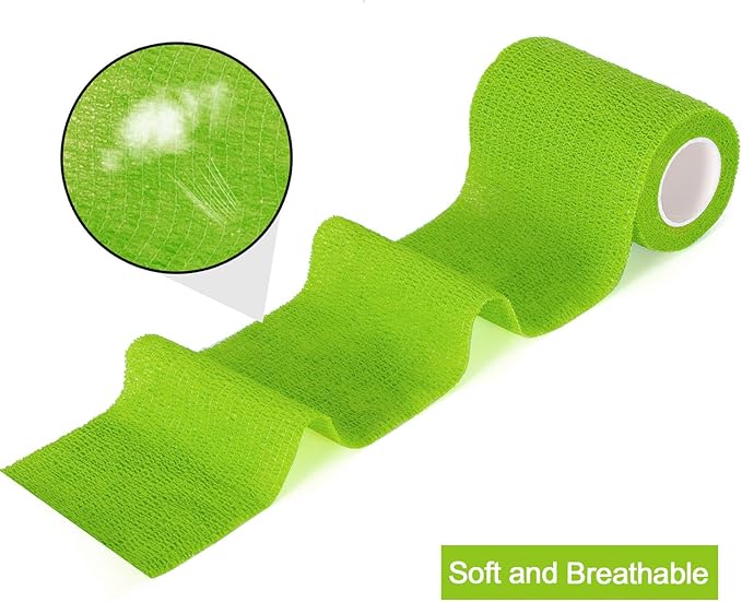 12 Pack Self Adhesive Bandage Wrap 3 inch X 5 Yards Elastic Self Adherent Cohesive Bandage for Ankle Wrist Sports Athletic Tape Pet Vet Wrap for Horses Dog First Aid Tape-PurrikoPets