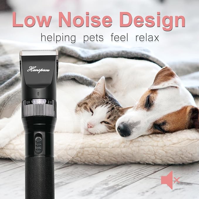 Dog Grooming Clippers, Upgraded 36V Heavy Duty Pet Clippers, Professional Dog & Cat Shaver for Thick Coat, Corded Pet Hair Trimmer with Guard Combs & Brush-PurrikoPets