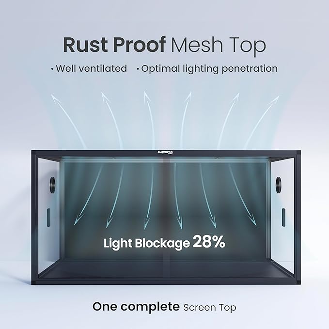 120 Gallon Bearded Dragon Tank,48" x 24" x 24" Reptile Tank with Sliding Door Top Screen Ventilation, Front Opening Reptile Enclosure for Easy Maintenance-PurrikoPets