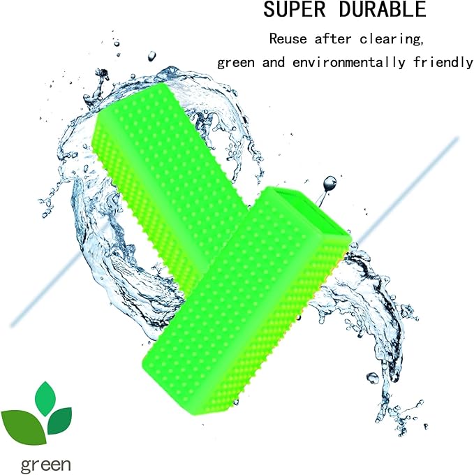 2pcs Pet Dog Cat Hair Remover, Pet Hair Removal Tool, Hollow Cleaner Brush for car，Interior, Furniture, Sofa (green and green)-PurrikoPets