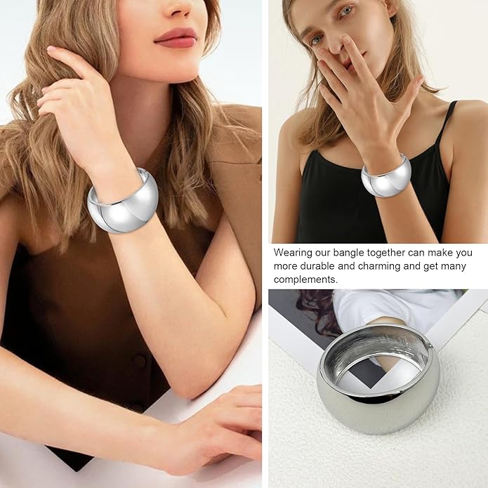 YMBYCM Chunky Bangle Bracelets for Women Trendy Wide Chunky Cuff Bracelets Wrap Bracelet