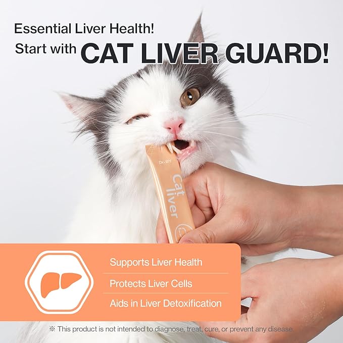 Dr.by Cat Liver Guard Squeezable Liver Supplement for Cats Feline Hepatic Support with Milk Thistle, Artemisia annua(SPB-201), Taurine lickable Formula Individually Packaged-PurrikoPets