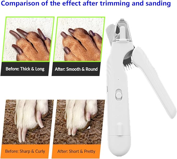 2 In 1 Pet Nail Clipper and Grinder, Professional Electric Rechargeable Pet Nail Fast Trimmer, Painless, Claw Care Grooming, Smoothing, Silent - Shockproof, For Small, Large Dogs & Cats, upgraded-PurrikoPets