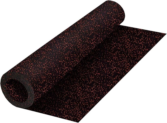 Genaflex Rubber Gym Floor Mat - 8mm Thick - Heavy Duty Commercial Protective Gym Flooring Roll (10% Red, 4' X 10')-PurrikoPets