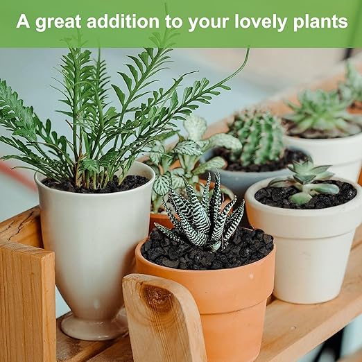 5 lbs Pebbles for Indoor Plants, Succulent, Cactus, 1/5 Inch Small Lava Rock for Plants Drainage, Natural Horticultural Volcanic Rock, Top-Dressing-PurrikoPets