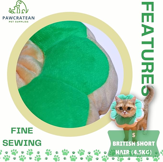 Adjustable Comfy Flower Style Elizabeth Collar for Cats Puppies Soft Recovery Cone Pet Protective Neck Collar (Green, Medium)-PurrikoPets