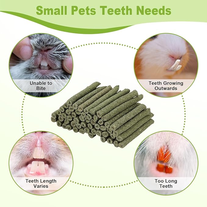 100PCS Timothy Hay Sticks for Rabbits Guinea Pigs Chinchillas Chew Treats, Natural Timothy Grass Molar Teeth Stick Bunny Chew Toys for Rabbits Chinchillas Guinea Pigs Hamsters Rodents-PurrikoPets