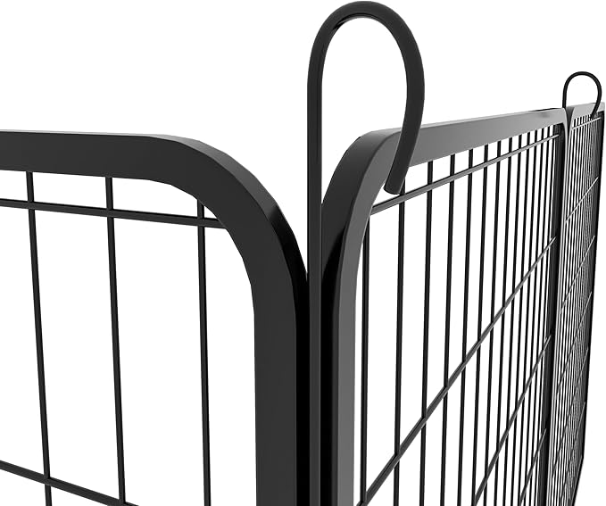 Dog Playpen, Outdoor Dog Fence, 12 Panels, 40" H Dog Pen for Large/Medium/Small Dogs, Heavy Duty Metal Pet Fence with Gate, Portable Dog Fence for RV Camping and Yard (Black)-PurrikoPets