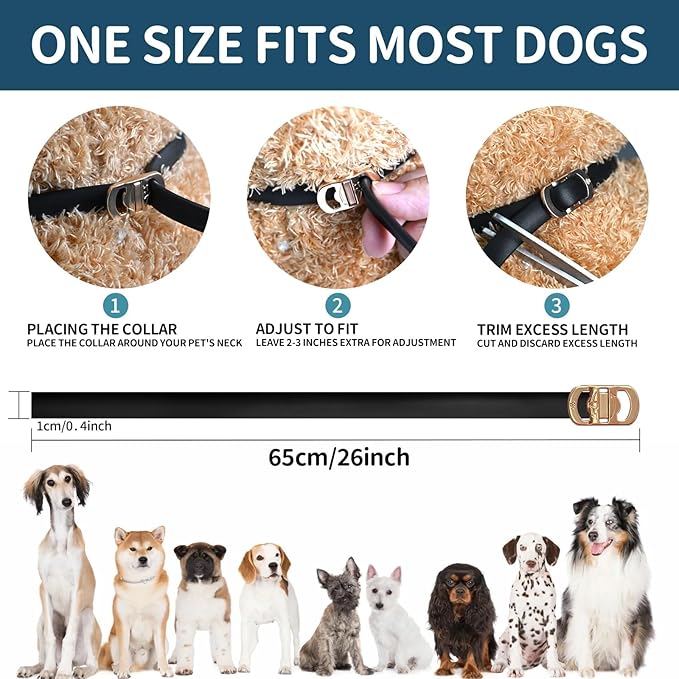 Flea and Tick Collar for Dogs 4 Pack, 32 Months Prevention, Waterproof, Adjustable for Small Medium Large Dogs Puppies (Black)-PurrikoPets