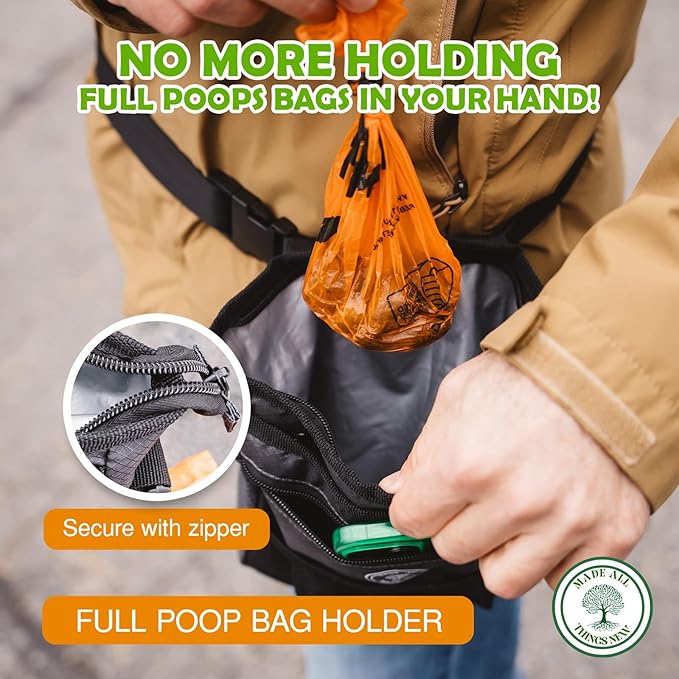 Dog Poop Holder with Dog Poop Bag Dispenser for Responsible Pet Owners - Leave no Trace!-PurrikoPets