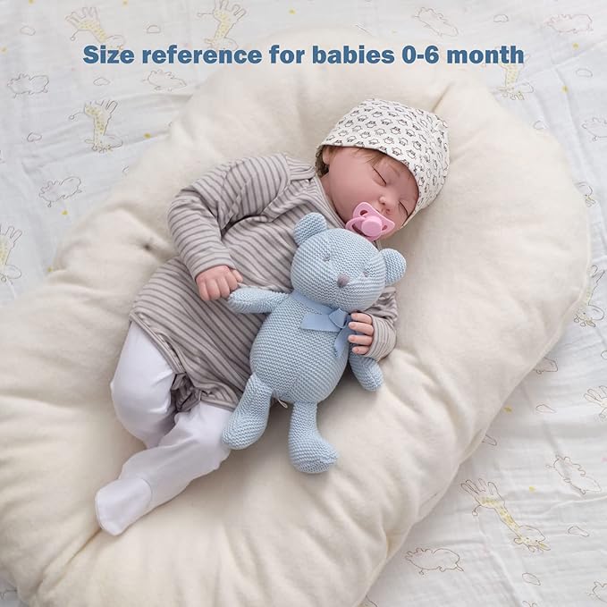 100% Organic Cotton Baby Toys Blue Teddy Bear 6.5" Stuffed Animals for Newborn-PurrikoPets