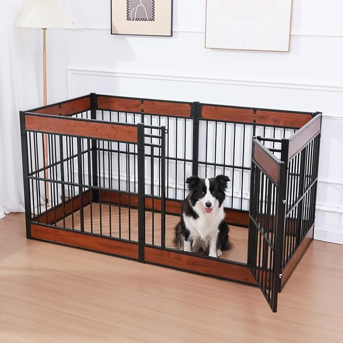Dog Playpen, 31.5" Height Dog Pen Indoor, Heavy Duty, Safe and Sturdy, Furniture Style Puppy Pen-PurrikoPets