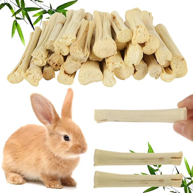 1000g/2.2lb Bamboo Chews for Rabbits, Rabbit Sticks Rabbit Chew Toys Bunny Chew Toys, Molar Treats for Small Animals, Hamsters, Chinchillas, Guinea Pigs, Natural Teeth Grinding Toys-PurrikoPets