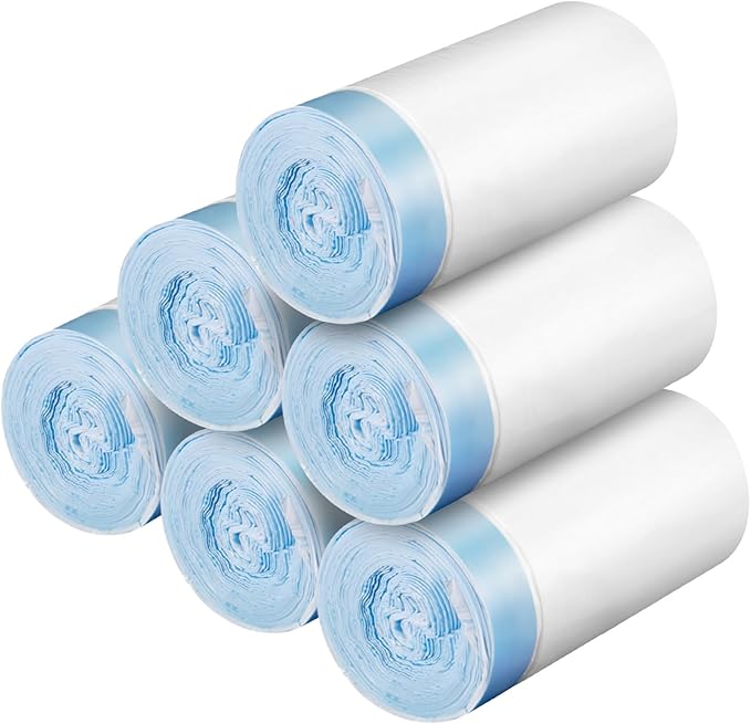 80 Count Waste Bags for Self-Cleaning Cat Litter Box, Replacement Extra Large Cat Litter Box Liners, 4 Rolls Drawstring Trash Bags for Robot, 20 x 18 Inches（4 Packs/80 Counts）-PurrikoPets