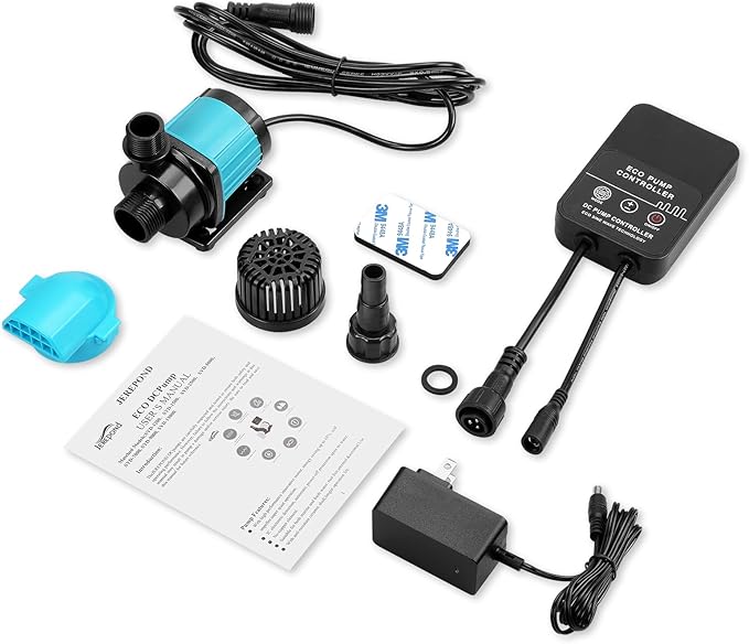 400GPH Aquarium Return pump with LCD display controller, 15W DC 24V aquarium pump for saltwater freshwater aquarium,fish tank,sump,20 speeds ECO Quiet Submersible and inline pump-PurrikoPets