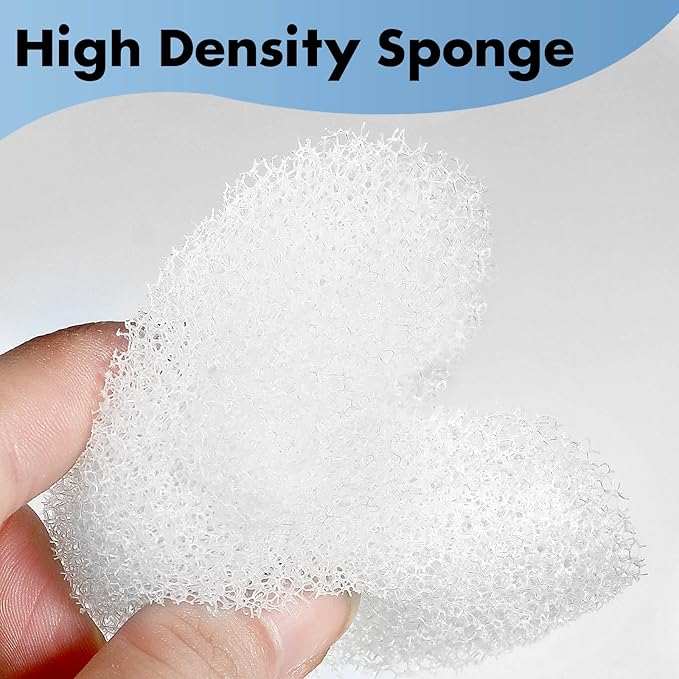 24 Pack Cat Water Fountain Filters Replacement, 12 Carbon Filters and 12 Foam Sponge Pre-Filter Fit for Multiple Ceramic and Stainless Steel Pet Fountains-PurrikoPets