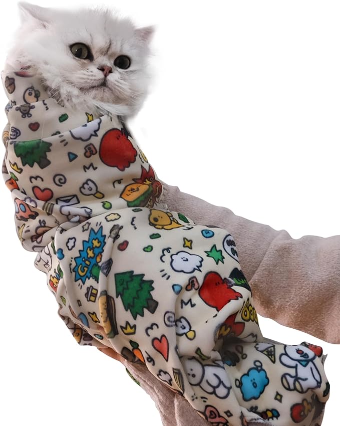 21.7" Cat Grooming Wrap Cat Wrap for Cutting Nails Cat Restraint for Nail Clipping Cat Swaddle Wrap Cat Burrito Wrap M(Within 6lbs) Anti-Scratch Anti-Escape Multifunctional Pet Tool-PurrikoPets