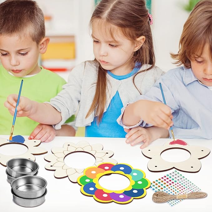 Fennoral 4 Pack Bird Feeder Kits for Kids Make Your Own Bird Feeders Wooden Arts and Crafts for Kids Ornaments DIY to Paint Bird Feeders Craft for Spring Winter Garden Outdoor Activities Project-PurrikoPets