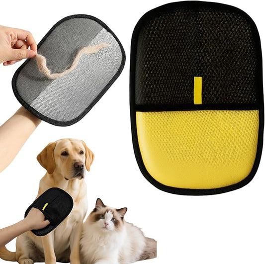 Electrostatic Pet Hair Removal Gloves for Cats&Dogs,2025 New Upgraded Reusable Quick De-Shedding Grooming Gloves,Animal Fur Remover Tool for Couch,Carpet,Furniture,Car Seat,Clothing,Curtain 1PcsYellow-PurrikoPets
