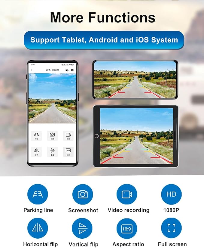 1080P Solar Wireless Backup Camera - Magnetic Hitch Rear Front Camera with Night Vision, 365-Day Standby, Waterproof, Rechargeable Battery for Horse Trailer RV Truck Car for Phone Pad Android-PurrikoPets