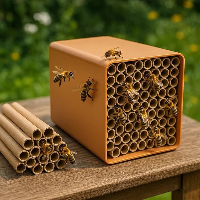 1 Set Cardboard Bee House Nesting Tubes - 6" Long X 5/16" Diameter Tube for Mason Solitary Bees - for Filling Insect Hotels and Bug Houses-PurrikoPets