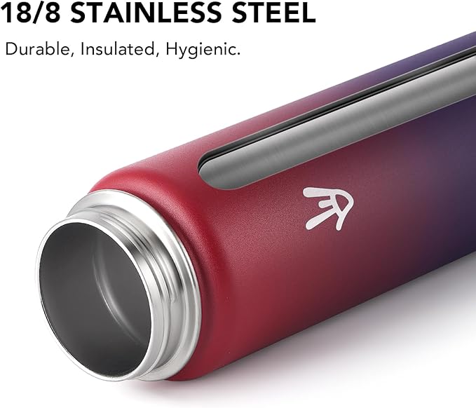 Enerbone 32 oz Insulated Water Bottle, Stainless Steel Bottle with Carrying Strap, Double-Wall Vacuum Insulation Design, Leakproof Sports Bottle with Straw, Keep Drinks Cold or Hot for Hours-PurrikoPets