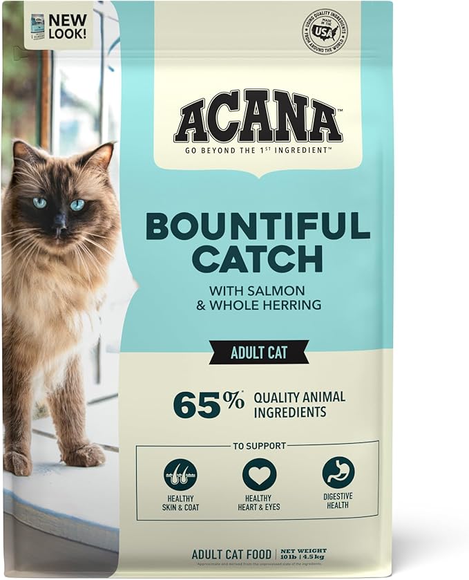 ACANA Dry Cat Food Bountiful Catch Salmon Catfish and Herring 10lb Bag-PurrikoPets