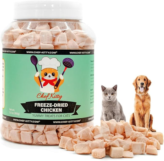 Freeze-Dried Chicken Treats for Cats & Dogs – 100% Human Grade, Single Ingredient, High-Protein, Healthy Snack – No Additives or Preservatives – 3.5oz - Inspected & Tested in USA-PurrikoPets