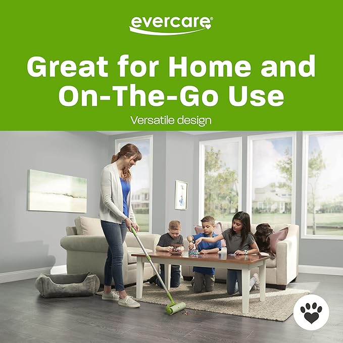 Evercare 10” Mega All-Purpose Pet Hair Lint Roller Refill, 50 Sheets – Sticky Roller for Pet Hair, Cat & Dog Hair Remover, Lint Remover, Pet Hair Remover for Furniture, Clothing & Cars-PurrikoPets