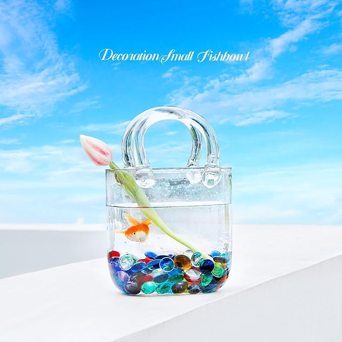 1LB Mixed Color Flat Glass Marbles for Vases, Mancala Stones Gemstone Beads Vase Filler Decorative Glass Pebbles for Fish Tank, DIY Crafts, Mosaics, Aquarium Decor Rocks, Candle Holders-PurrikoPets