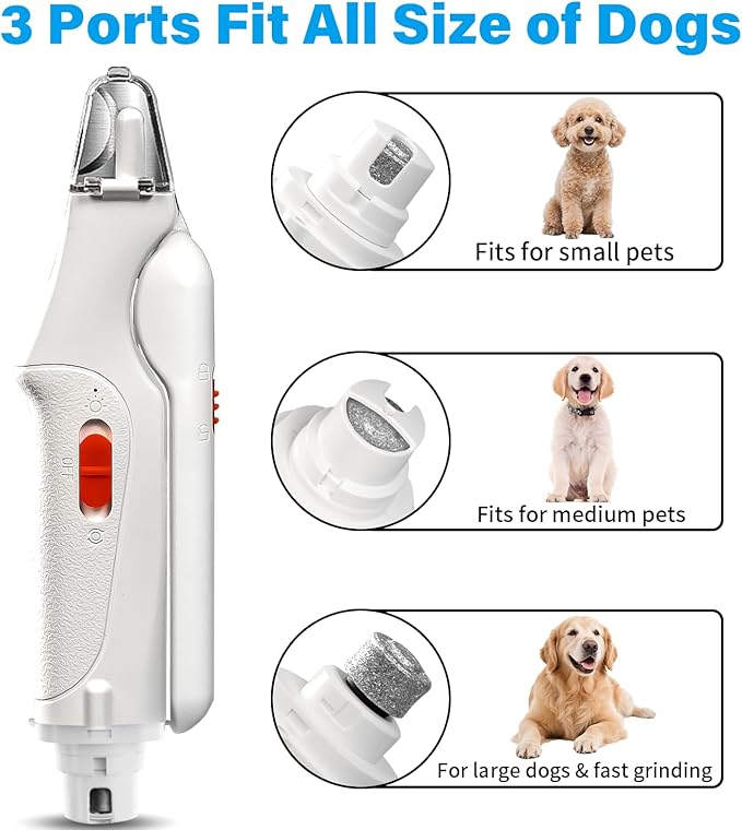 2 in 1 Dog Nail Clippers & Cat Nail Clippers Trimmers for Large Medium Small Dogs Cats Claw Trimmer Quick Sensor and Safety Guard USB Rechargeable Dogs Nail Trimmer with Catcher & 2 LED Lights-PurrikoPets