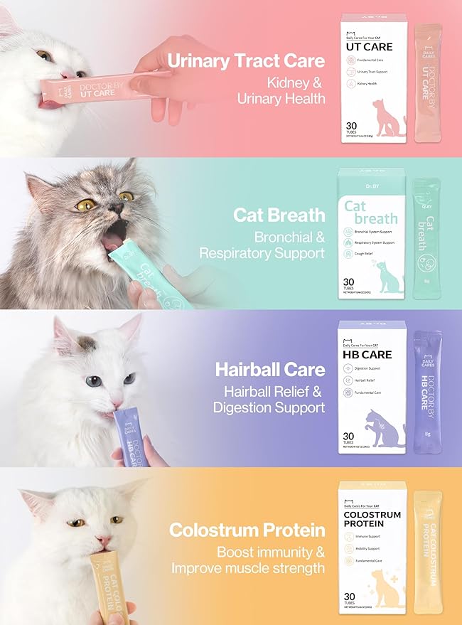 Dr.by UT Care Cat UTI Kidney Support Urinary Supplement Cranberry Treatment for Cats Renal Health with Pacran, Quercetin, Taurine lickable Formula Individually Packaged (1 Pack)-PurrikoPets