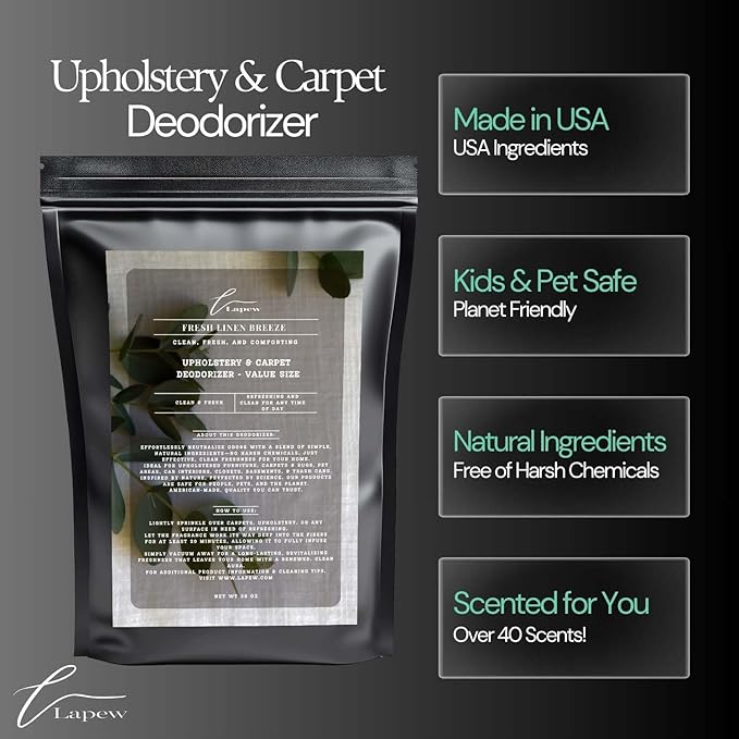 Fresh Linen Breeze Carpet Freshener Powder Refill 36 oz | Powerful Odor Eliminator for Home | Upholstery Deodorizer | Carpet Deodorizer | Pet Urine | Cat Litter Box-PurrikoPets