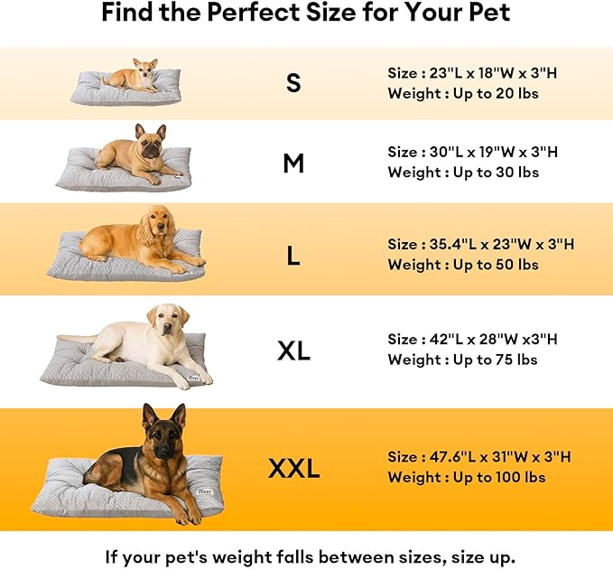 FUNNY FUZZY Washable XL Dog Crate Bed for Extral Large Dogs,Reversible Plush Flat Dog Bed Mat, Pillows,Soft Comfy Kennel Pad,Pet Sleeping Mattress,Pet Cushion,42" × 28", Charcoal Grey-PurrikoPets