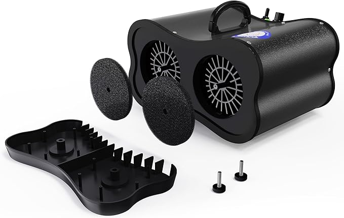 Flying Pig Double Motor High Performance Dog Pet Grooming Dryer (Black)-PurrikoPets