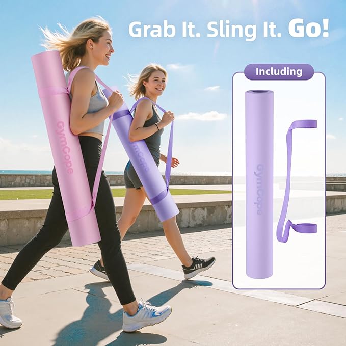 Extra Large Yoga Mat - 72"x35", 72"x48", 78"x57" - Wide TPE Exercise Mat for Home, Stretching, Couples & Family Workouts - 6-12mm Thick, Non-Slip & Waterproof - with Carry Bag and Straps-PurrikoPets