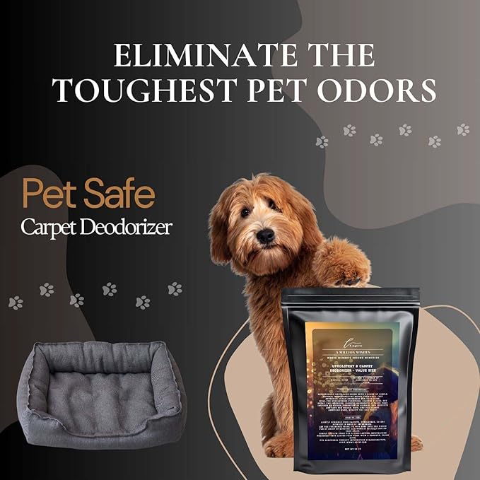 A Million Wishes Carpet Freshener Powder Refill 36 oz | Powerful Odor Eliminator for Home | Upholstery Deodorizer | Carpet Deodorizer | Pet Urine | Cat Litter Box | A Thousand Wishes Fragrance-PurrikoPets