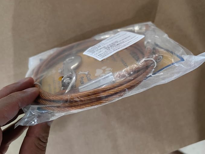 Dog Tie Out Cable,50ft Dog Lead-Heavy Duty Tie Out Cable for for Large Dogs Up to 125lbs-Dog Chain for Yard-Outside Dogs Runner Tether Line-PurrikoPets