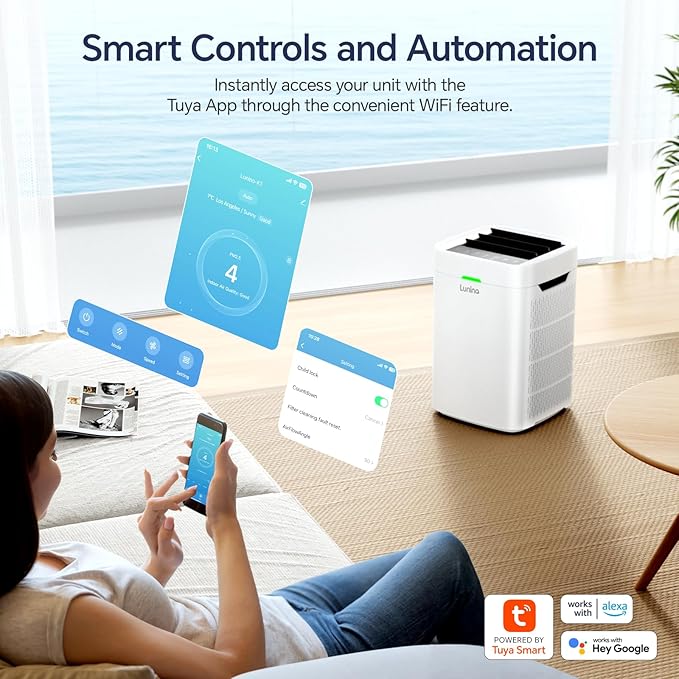 Air Purifiers for Home Large Room Up to 2600 Ft², Double-Sided HEPA Air Purifier with Washable Pre-filter, Fan Mode, Smart WiFi, PM 2.5 Air Quality Monitor, for Pets Hair, Dust, Pollen, Smoke-PurrikoPets