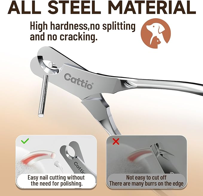 Dog Nail Clippers - All Steel Material, Built-in Spring,Heavy Duty Dog Nail Trimmer Full Metal Razor Sharp Professional for All Dogs Cats with Thick Toena,Dog Nail Trimmers-PurrikoPets
