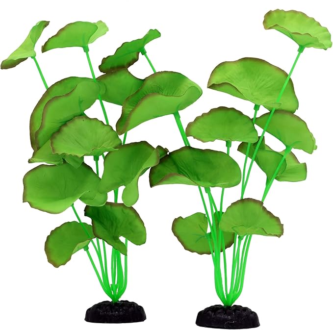 2-Pack 12 Inch Aquarium Silk Aquarium Plants, Artificial Plastic Plant for Small Tank, Goldfish, Fish Hides (Green B, 12 Inch)-PurrikoPets