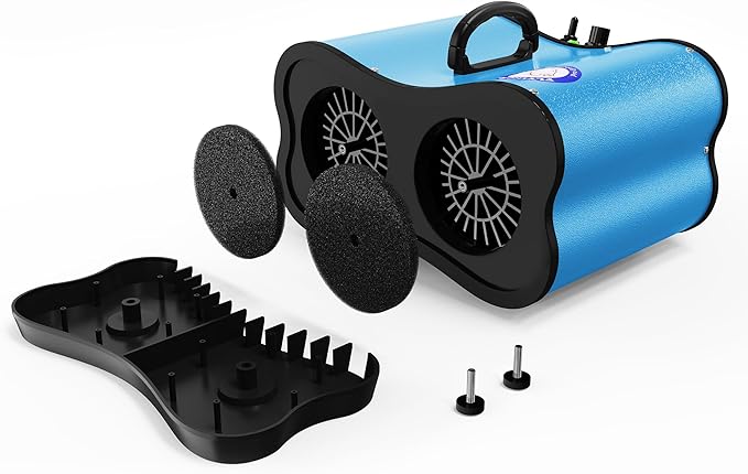 Flying Pig Double Motor High Performance Dog Pet Grooming Dryer (Teal Blue)-PurrikoPets
