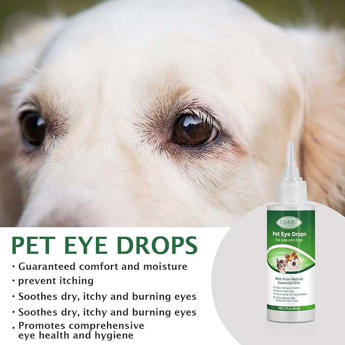 Dog Eye Drops, Eye Cleaner for Dogs & Cats Supports Eyes Infection Relief, Redness & Allergy Eyes Relief, Remove Tear Stain & Eye Debris - Pet Eye Gentle Care Supplement Cats Drops for Eyes - 2 fl oz…-PurrikoPets