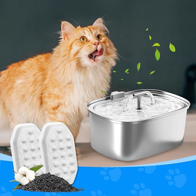 16+16 Pack Pet Water Fountain Filter Compatible with Rellaty & Fit for Neareal 108oz/3.2L Automatic Dog Water Dispenser, Cat Filters for Fountain Cat Bowl-PurrikoPets